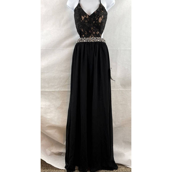 City Studio Dresses & Skirts - NEW City Studio Black Lace Open Black Prom Formal Dance Wedding Dress, S…